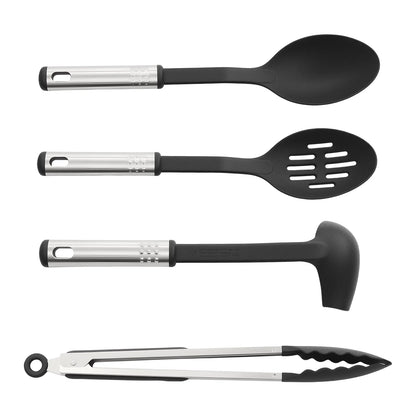 40-teiliges Küchenutensilien-Set, Nylon-Edelstahl, Kochutensilien mit Spatel, Wender, Schöpfkelle, hitzebeständig, kratzfest