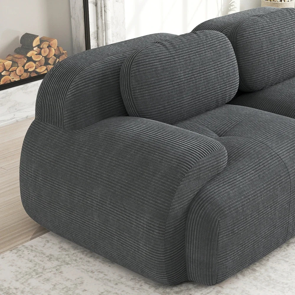 82'' Loveseat-Sofa mit gebogenen Armlehnen und rutschfester Unterseite, hochelastischer Polsterung, geeignet für Wohnzimmer, Schlafzimmer