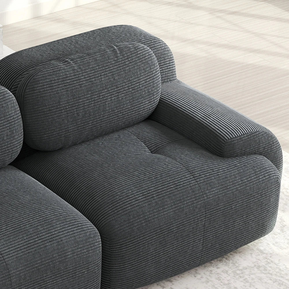 82'' Loveseat-Sofa mit gebogenen Armlehnen und rutschfester Unterseite, hochelastischer Polsterung, geeignet für Wohnzimmer, Schlafzimmer