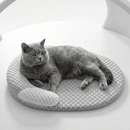 Kühlendes Hundebett Sommer Eisseide Katzenmatte Ovales Haustiernest Atmungsaktives Wärmeableitendes Kühlpad für Kleine Mittlere Große Hunde Katzen