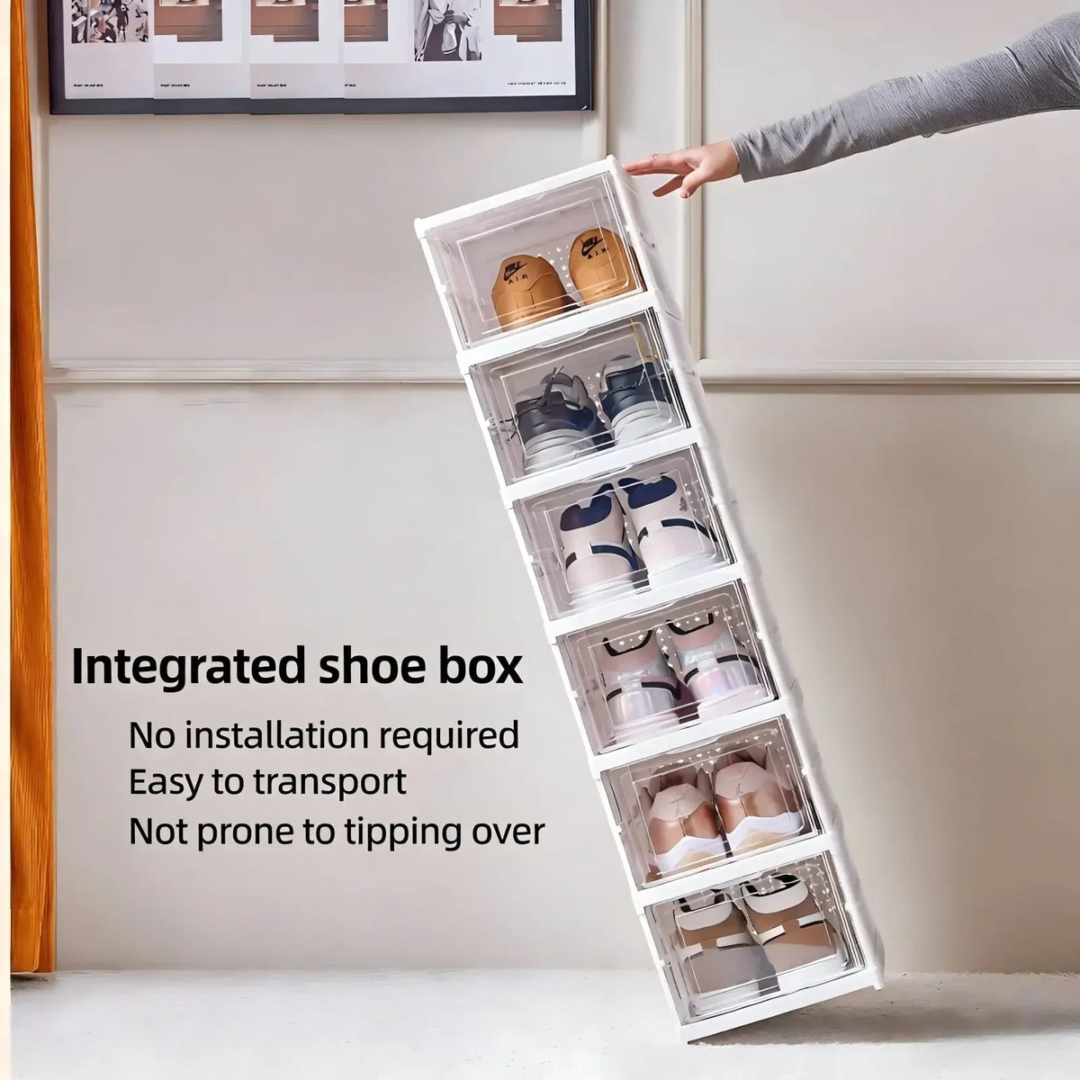 Faltbares Schuhregal mit transparenter Tür – 3 oder 6 Fächer