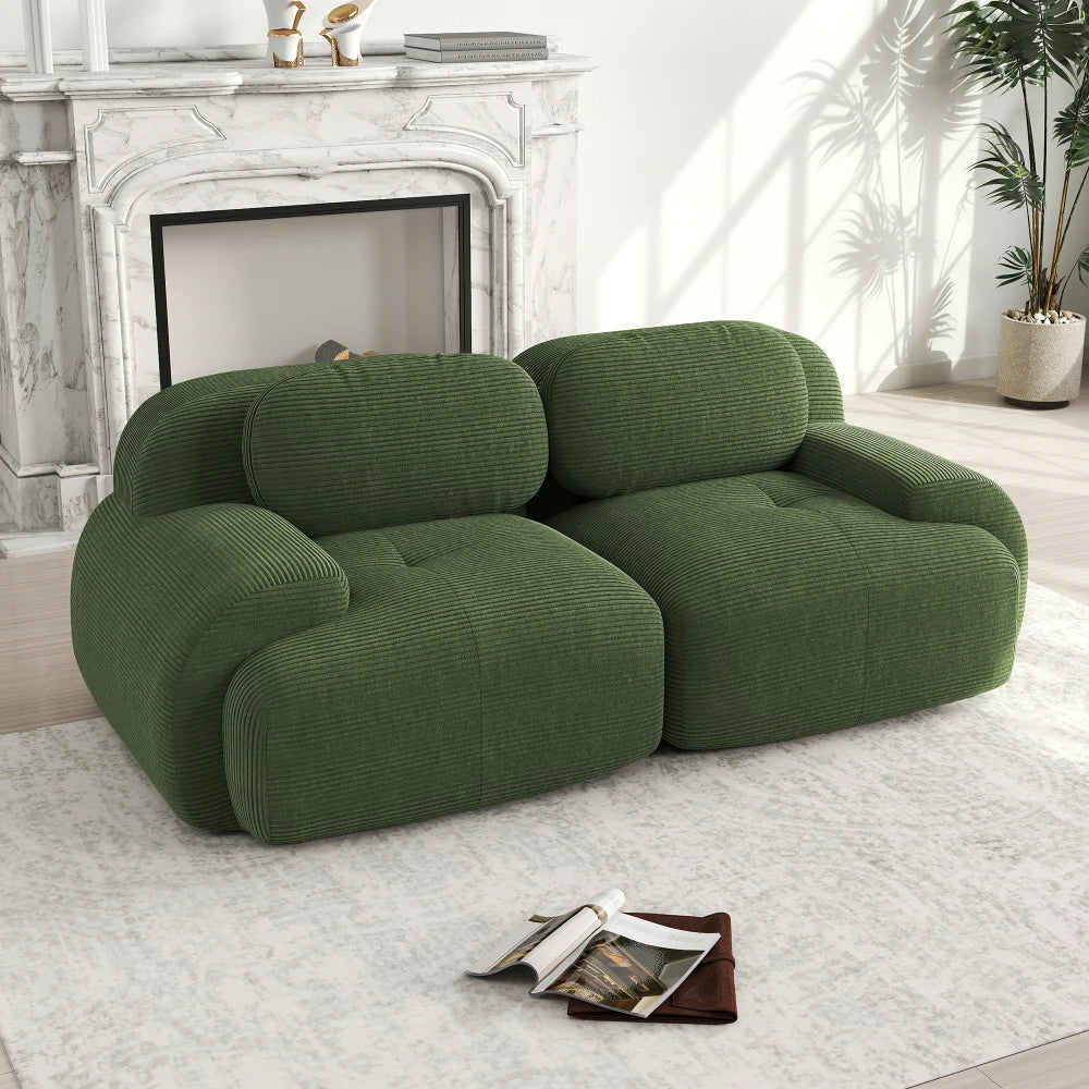 82'' Loveseat-Sofa mit gebogenen Armlehnen und rutschfester Unterseite, hochelastischer Polsterung, geeignet für Wohnzimmer, Schlafzimmer