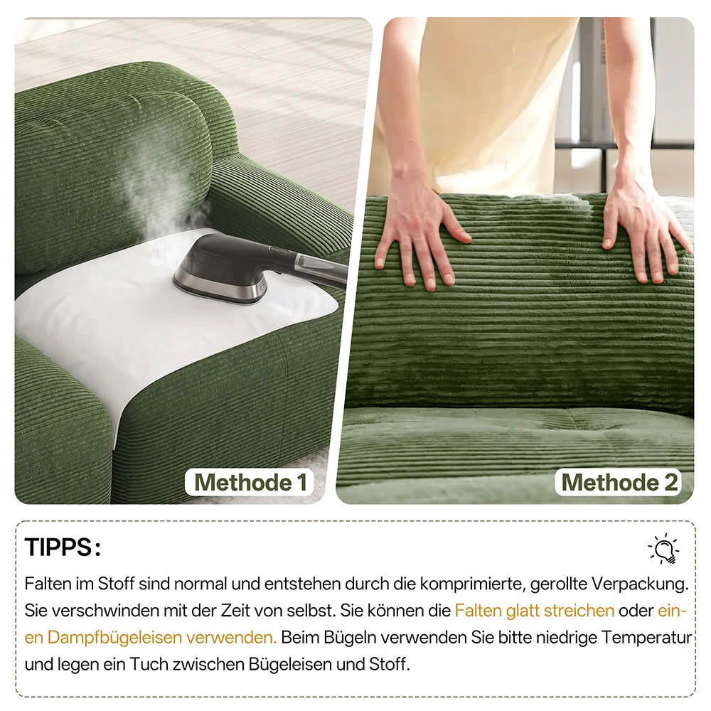 82'' Loveseat-Sofa mit gebogenen Armlehnen und rutschfester Unterseite, hochelastischer Polsterung, geeignet für Wohnzimmer, Schlafzimmer