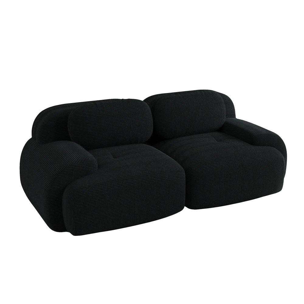82'' Loveseat-Sofa mit gebogenen Armlehnen und rutschfester Unterseite, hochelastischer Polsterung, geeignet für Wohnzimmer, Schlafzimmer