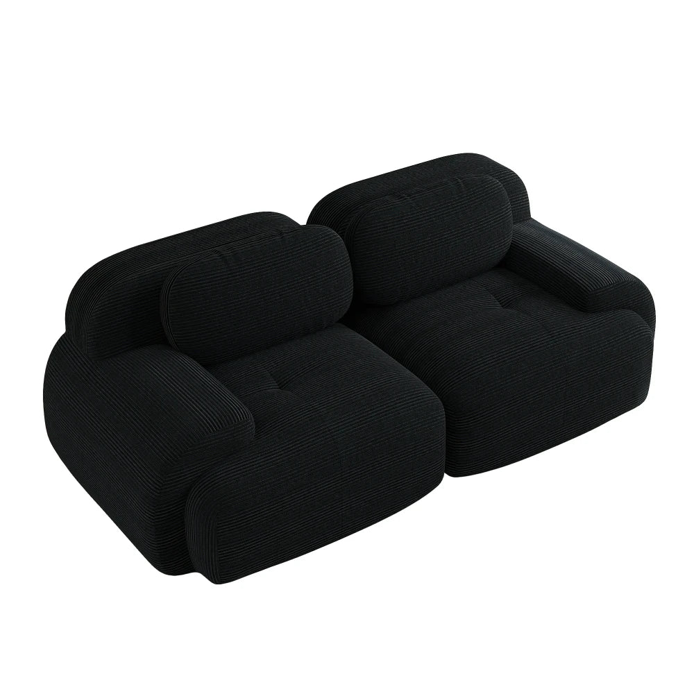 82'' Loveseat-Sofa mit gebogenen Armlehnen und rutschfester Unterseite, hochelastischer Polsterung, geeignet für Wohnzimmer, Schlafzimmer