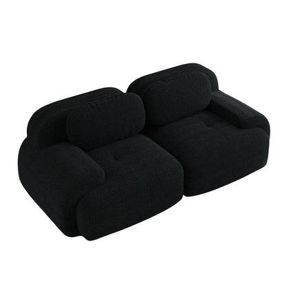 82'' Loveseat-Sofa mit gebogenen Armlehnen und rutschfester Unterseite, hochelastischer Polsterung, geeignet für Wohnzimmer, Schlafzimmer