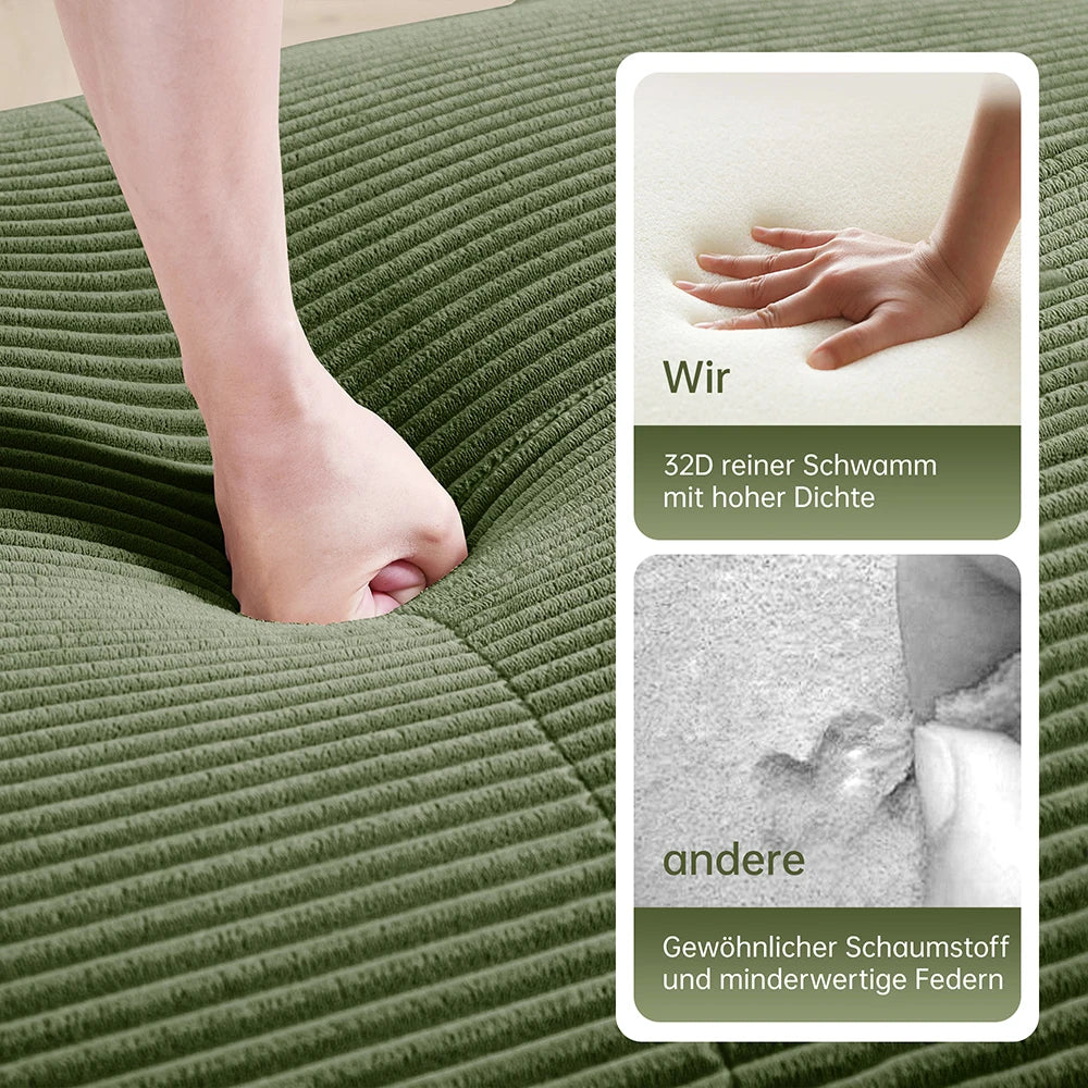 82'' Loveseat-Sofa mit gebogenen Armlehnen und rutschfester Unterseite, hochelastischer Polsterung, geeignet für Wohnzimmer, Schlafzimmer
