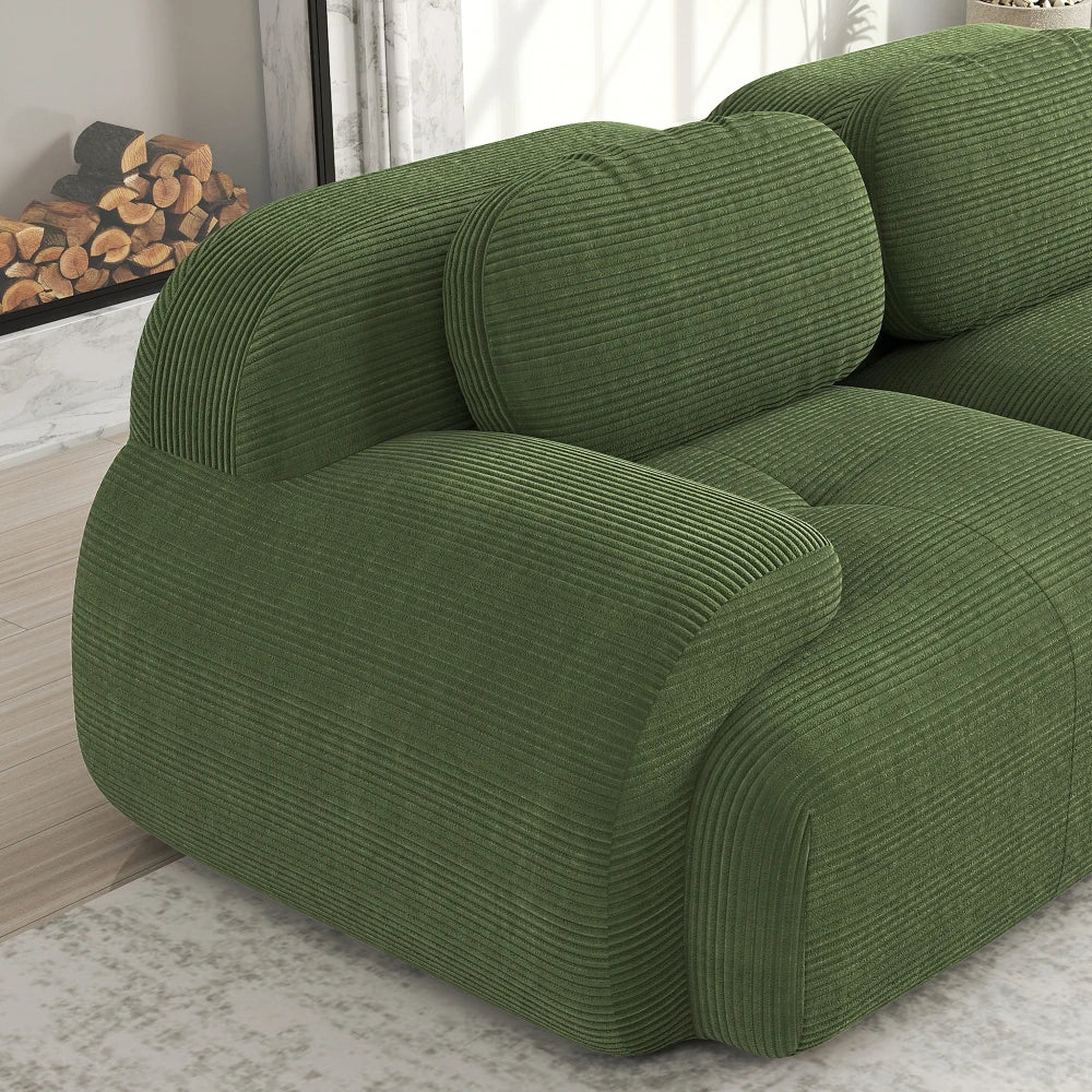 82'' Loveseat-Sofa mit gebogenen Armlehnen und rutschfester Unterseite, hochelastischer Polsterung, geeignet für Wohnzimmer, Schlafzimmer