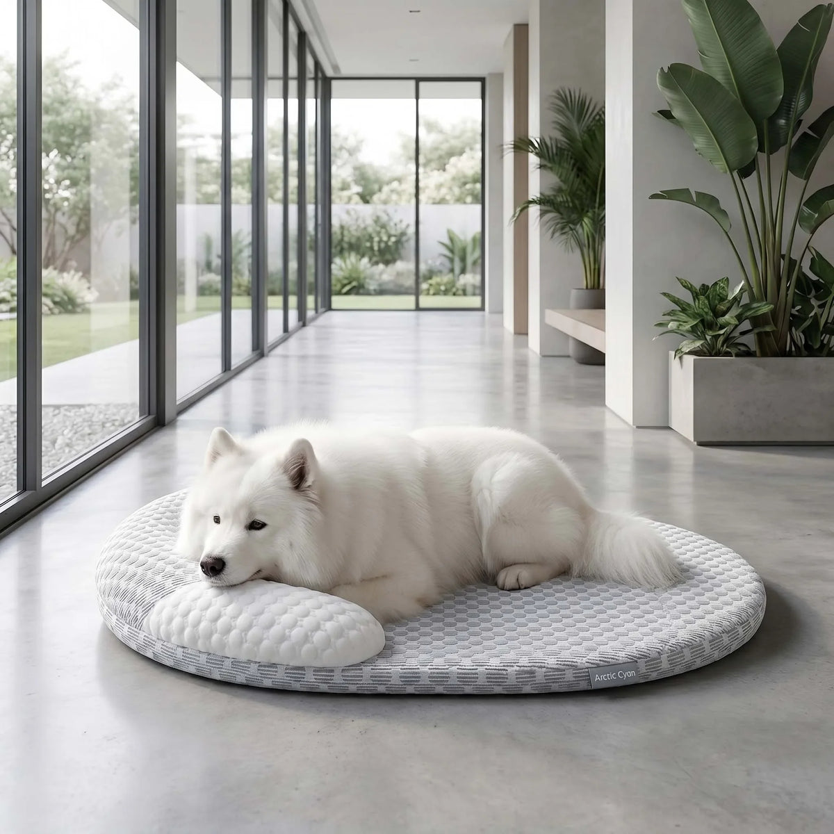 Kühlendes Hundebett Sommer Eisseide Katzenmatte Ovales Haustiernest Atmungsaktives Wärmeableitendes Kühlpad für Kleine Mittlere Große Hunde Katzen
