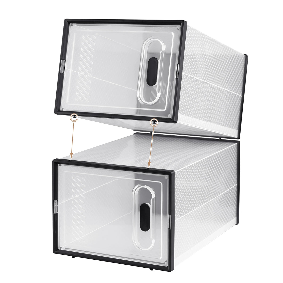 Transparente stapelbare Schuhboxen mit magnetischer Tür, 8/12/18 Stück