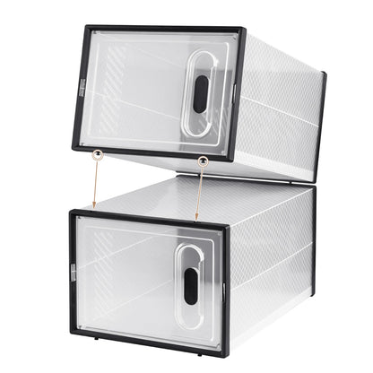 Transparente stapelbare Schuhboxen mit magnetischer Tür, 8/12/18 Stück