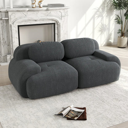 82'' Loveseat-Sofa mit gebogenen Armlehnen und rutschfester Unterseite, hochelastischer Polsterung, geeignet für Wohnzimmer, Schlafzimmer