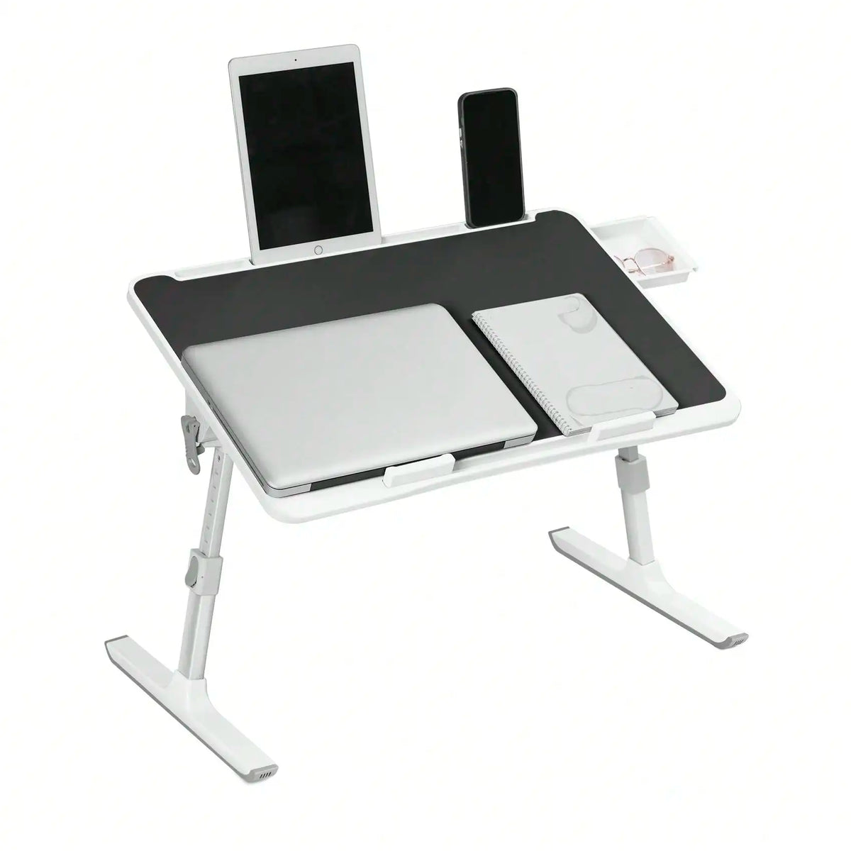 Klappbarer Laptop-Tisch fürs Bett, 60 × 40 cm, höhen- und winkelverstellbar