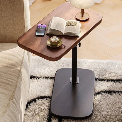 Höhenverstellbarer C-förmiger Nachttisch Tragbarer Laptop-Tisch Robuste Metallbasis Sofa-Beistelltisch zum Lesen Arbeiten Kaffee- und Snackaufbewahrung für Schlafzimmer und Wohnzimmer