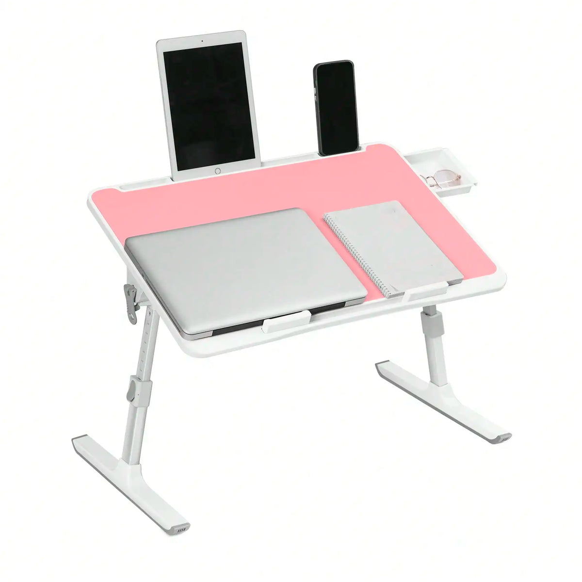 Klappbarer Laptop-Tisch fürs Bett, 60 × 40 cm, höhen- und winkelverstellbar
