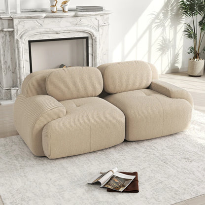 82'' Loveseat-Sofa mit gebogenen Armlehnen und rutschfester Unterseite, hochelastischer Polsterung, geeignet für Wohnzimmer, Schlafzimmer