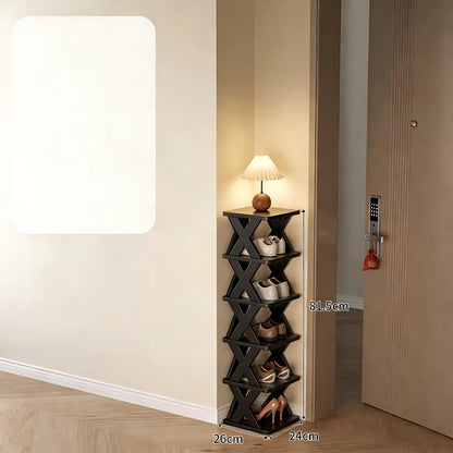 Platzsparender Eck-Schuhregal-Organizer – Hohes, schmales, robustes Kunststoffregal mit 6/9 Ebenen für 6/9 Paar Schuhe & Stiefel, vielseitige Aufbewahrung für Eingangsbereich, Schrank, Garage, Wohnzimmer, Schuh-Organizer
