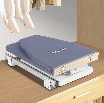Klappbares Schrank-Bügelbrett mit 180°-Drehfunktion, 80 × 29,5 cm, Grau