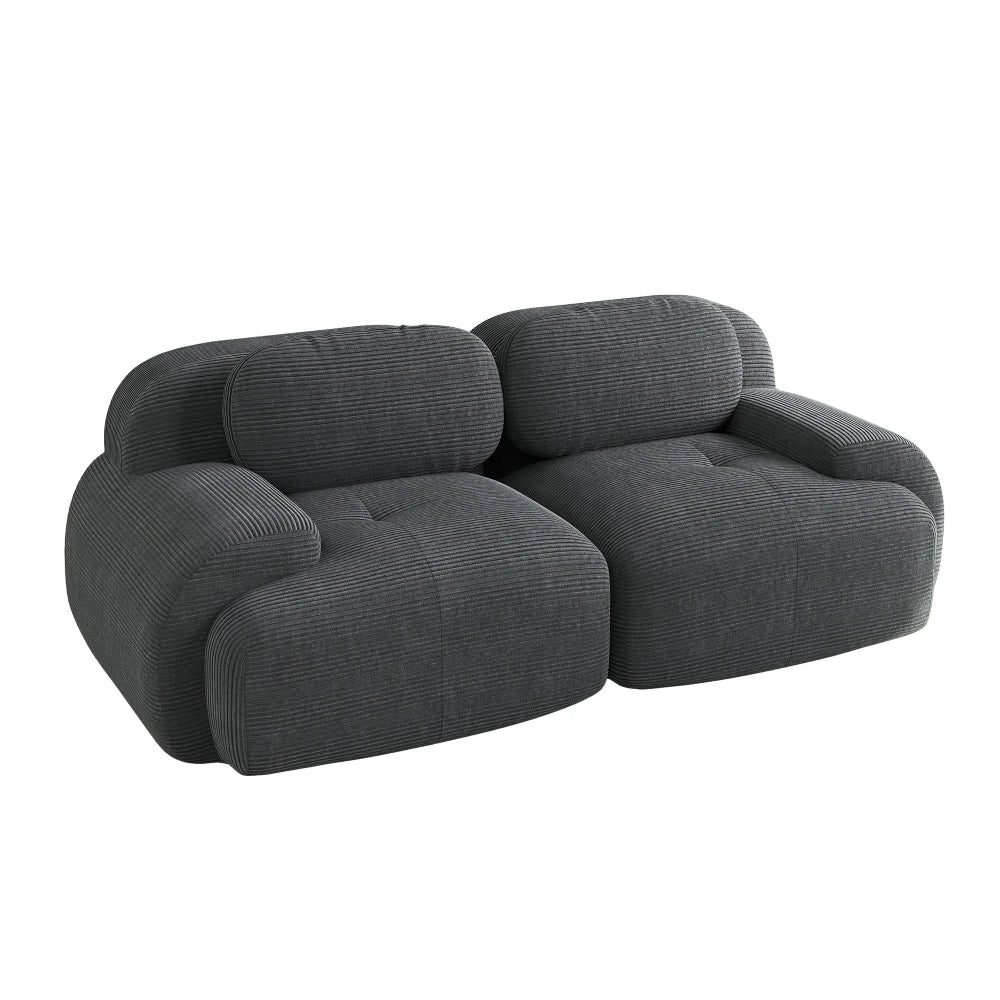 82'' Loveseat-Sofa mit gebogenen Armlehnen und rutschfester Unterseite, hochelastischer Polsterung, geeignet für Wohnzimmer, Schlafzimmer