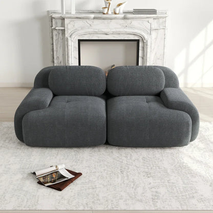82'' Loveseat-Sofa mit gebogenen Armlehnen und rutschfester Unterseite, hochelastischer Polsterung, geeignet für Wohnzimmer, Schlafzimmer