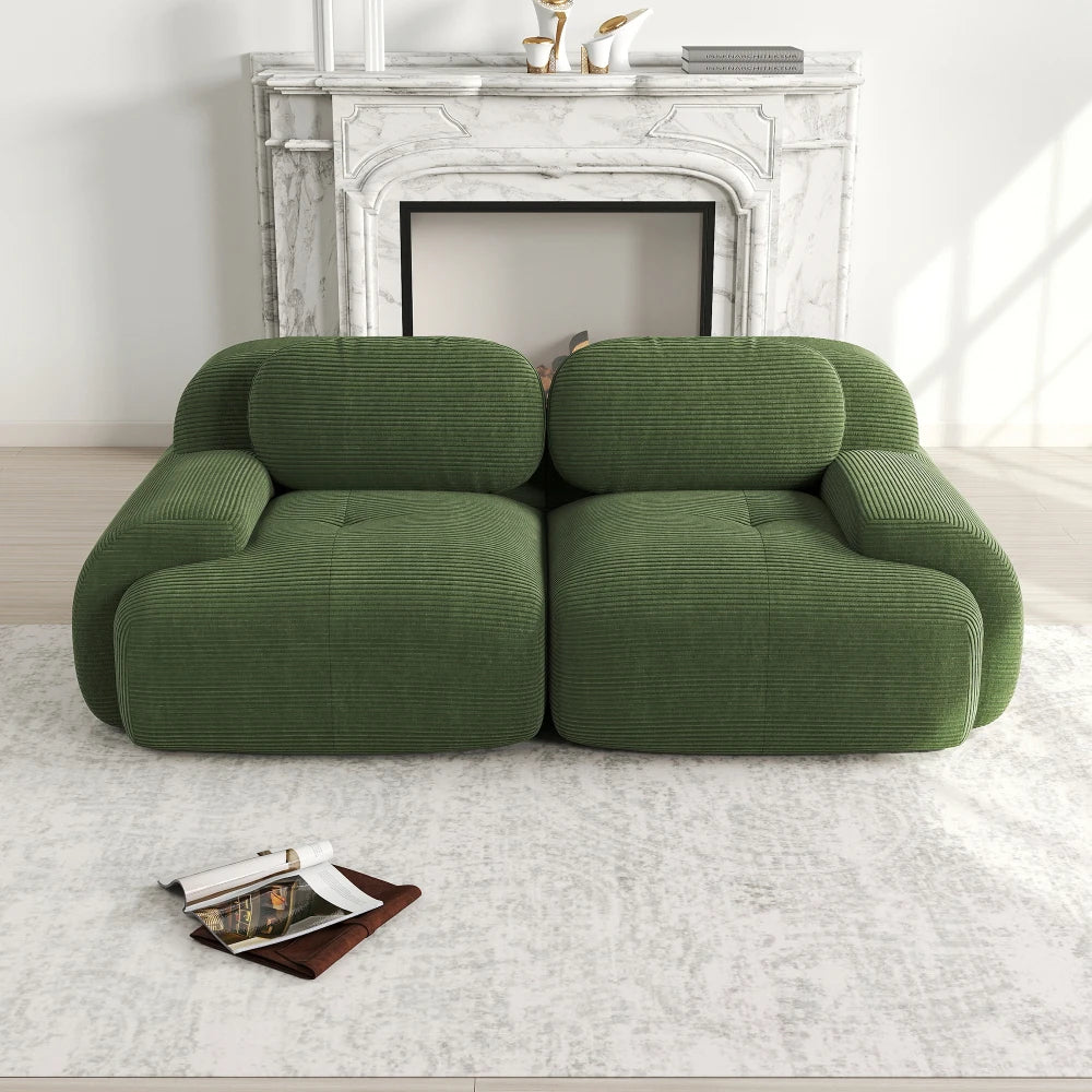 82'' Loveseat-Sofa mit gebogenen Armlehnen und rutschfester Unterseite, hochelastischer Polsterung, geeignet für Wohnzimmer, Schlafzimmer