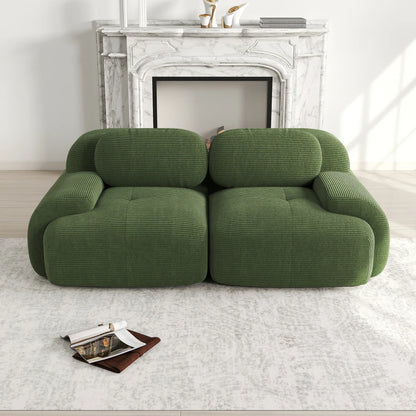 82'' Loveseat-Sofa mit gebogenen Armlehnen und rutschfester Unterseite, hochelastischer Polsterung, geeignet für Wohnzimmer, Schlafzimmer