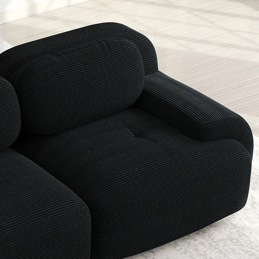 82'' Loveseat-Sofa mit gebogenen Armlehnen und rutschfester Unterseite, hochelastischer Polsterung, geeignet für Wohnzimmer, Schlafzimmer