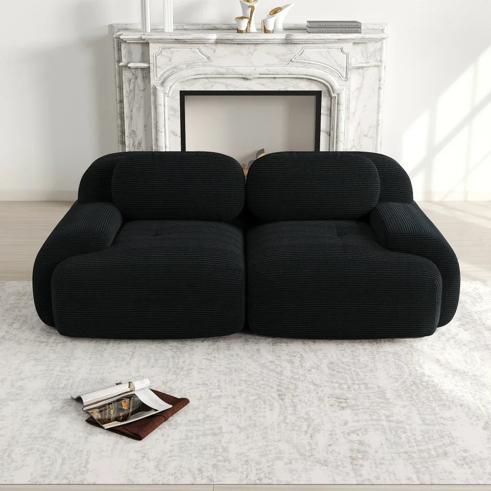 82'' Loveseat-Sofa mit gebogenen Armlehnen und rutschfester Unterseite, hochelastischer Polsterung, geeignet für Wohnzimmer, Schlafzimmer