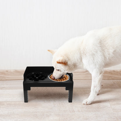 Höhenverstellbare Futterstation für Hunde und Katzen mit 3 Näpfen