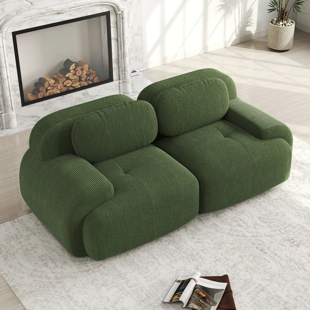 82'' Loveseat-Sofa mit gebogenen Armlehnen und rutschfester Unterseite, hochelastischer Polsterung, geeignet für Wohnzimmer, Schlafzimmer