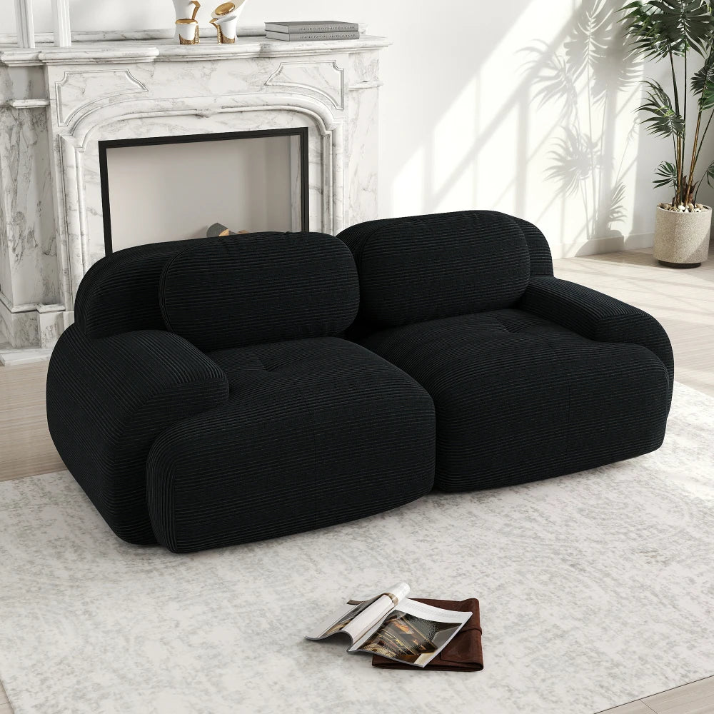 82'' Loveseat-Sofa mit gebogenen Armlehnen und rutschfester Unterseite, hochelastischer Polsterung, geeignet für Wohnzimmer, Schlafzimmer
