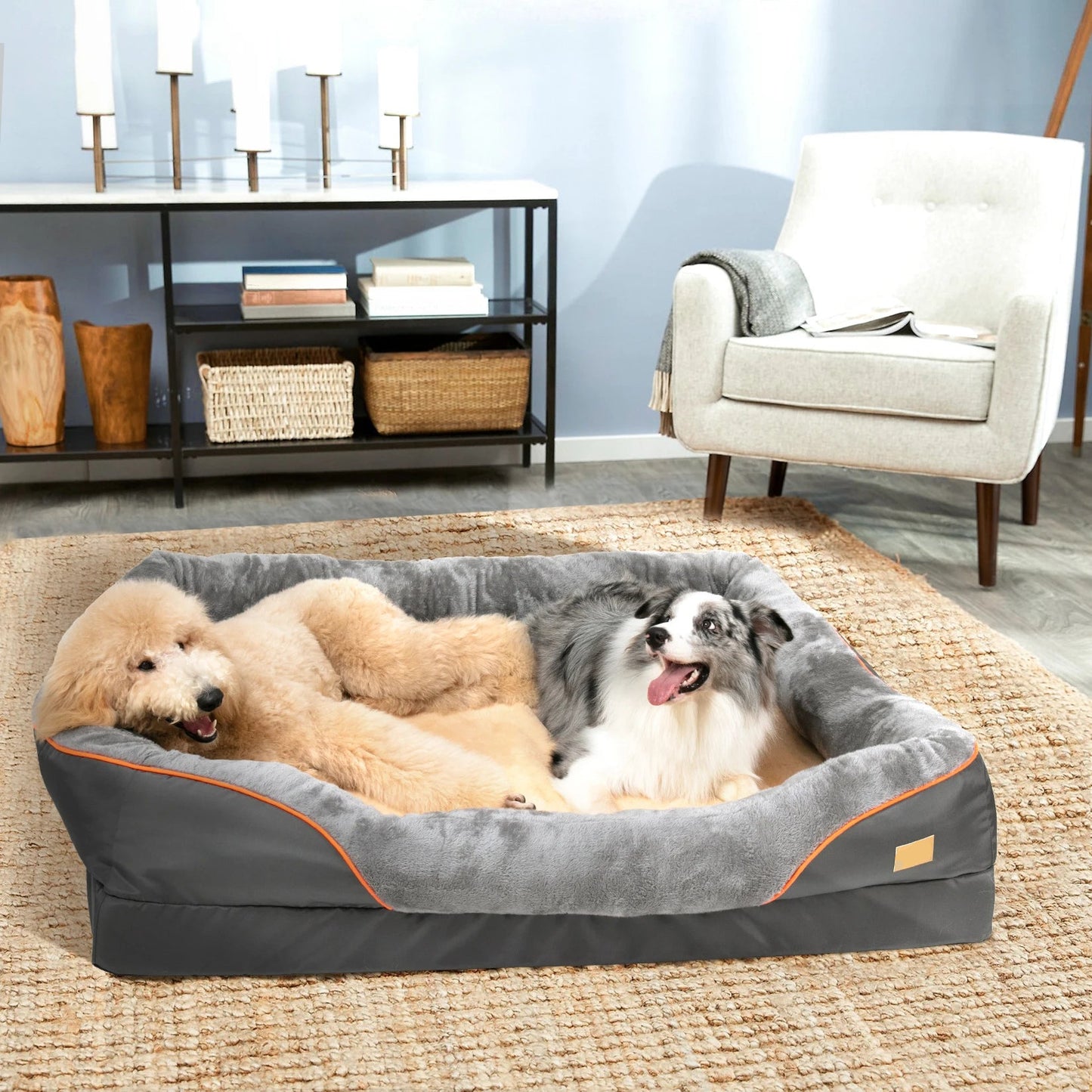 Orthopädisches Hundebett für große und mittelgroße Hunde mit abnehmbarem Bezug
