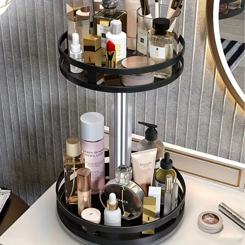360° drehbarer Küchenorganizer aus Metall mit Gewürzbehältern, 2 oder 3 Etagen