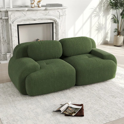 82'' Loveseat-Sofa mit gebogenen Armlehnen und rutschfester Unterseite, hochelastischer Polsterung, geeignet für Wohnzimmer, Schlafzimmer