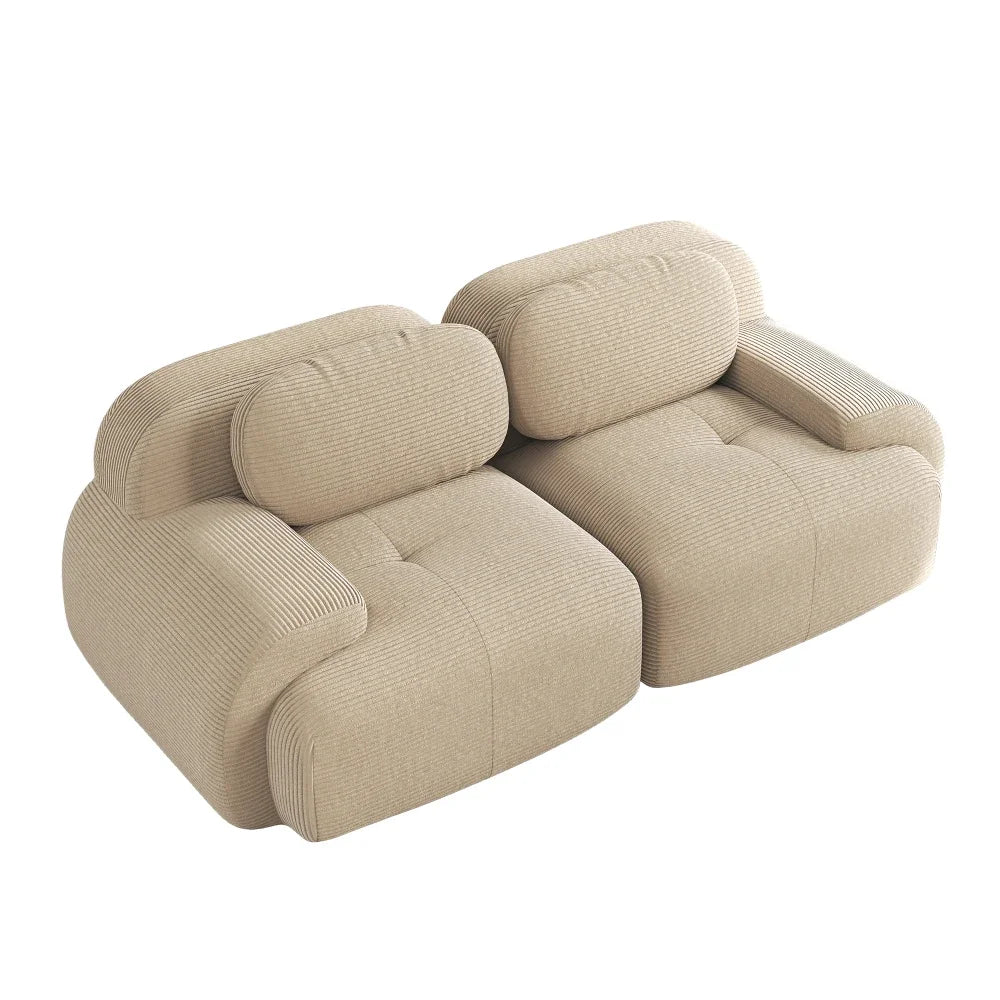 82'' Loveseat-Sofa mit gebogenen Armlehnen und rutschfester Unterseite, hochelastischer Polsterung, geeignet für Wohnzimmer, Schlafzimmer