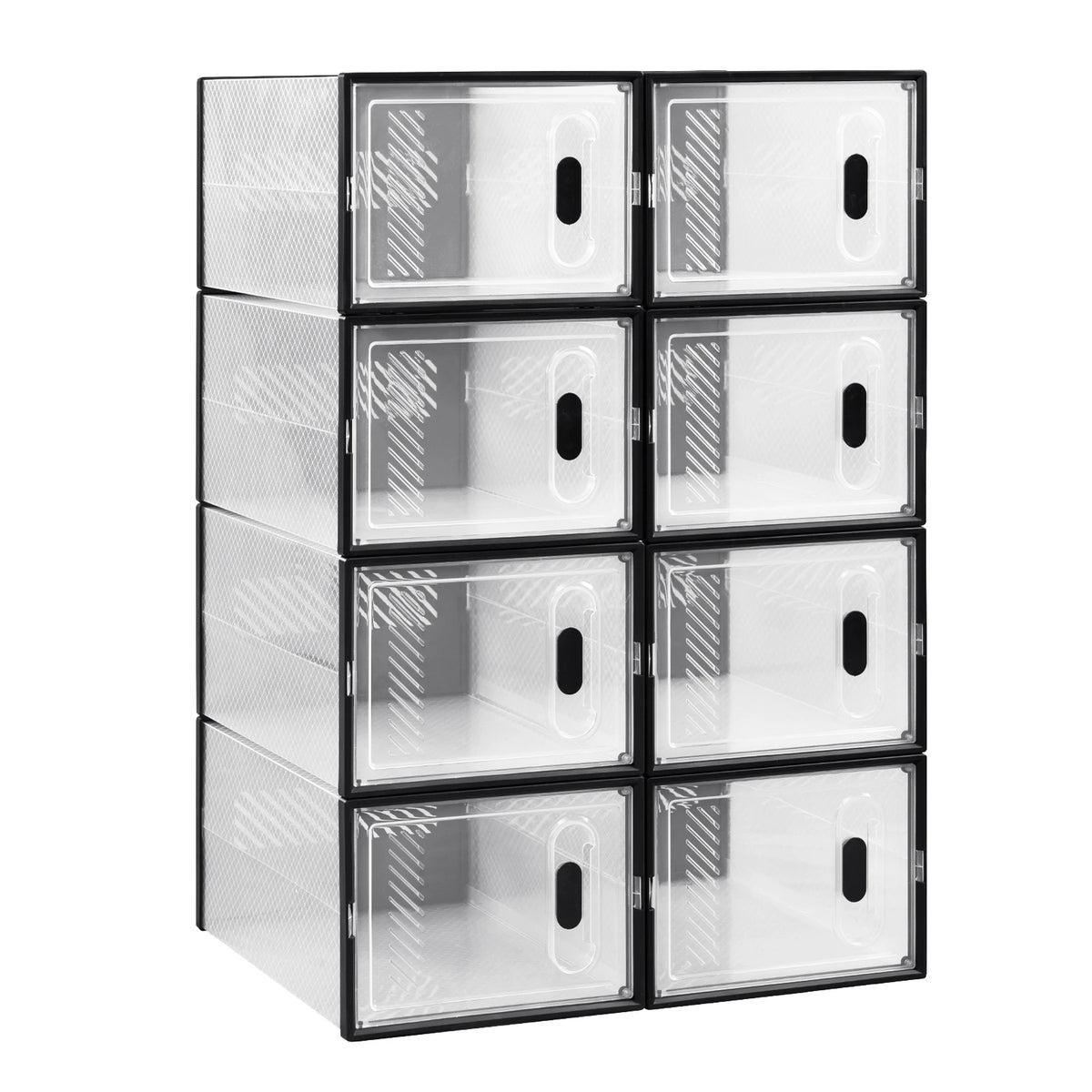 Transparente stapelbare Schuhboxen mit magnetischer Tür, 8/12/18 Stück