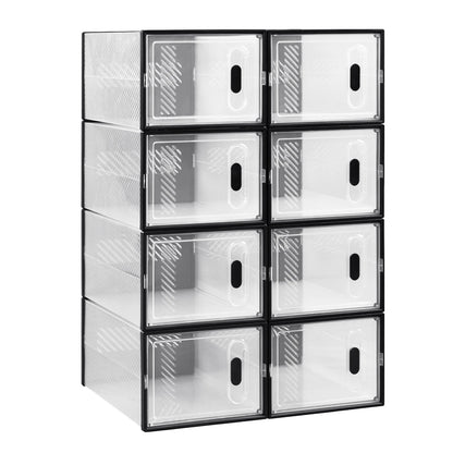 Transparente stapelbare Schuhboxen mit magnetischer Tür, 8/12/18 Stück