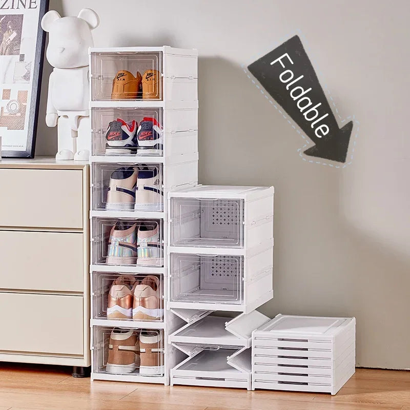 Faltbares Schuhregal mit transparenter Tür – 3 oder 6 Fächer