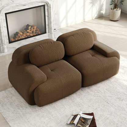 82'' Loveseat-Sofa mit gebogenen Armlehnen und rutschfester Unterseite, hochelastischer Polsterung, geeignet für Wohnzimmer, Schlafzimmer