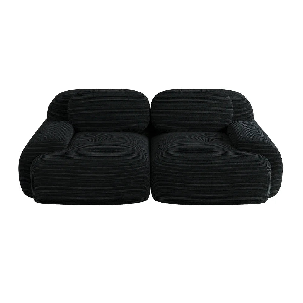 82'' Loveseat-Sofa mit gebogenen Armlehnen und rutschfester Unterseite, hochelastischer Polsterung, geeignet für Wohnzimmer, Schlafzimmer