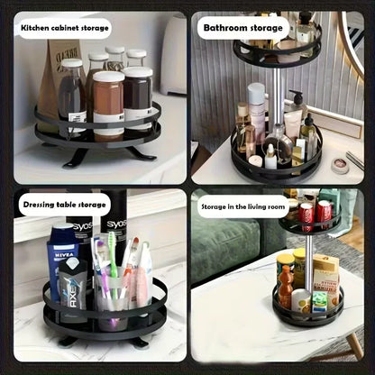 360° drehbarer Küchenorganizer aus Metall mit Gewürzbehältern, 2 oder 3 Etagen