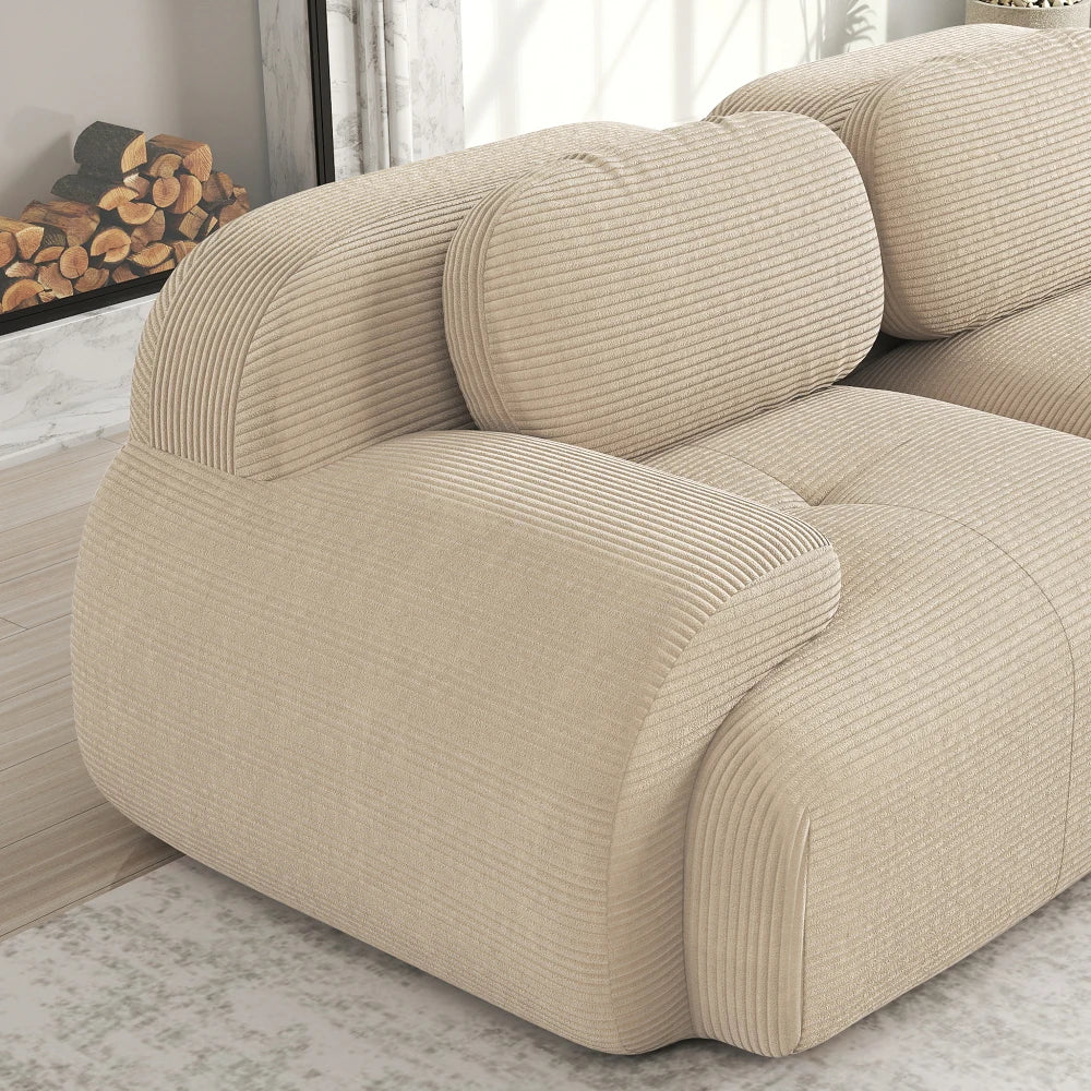 82'' Loveseat-Sofa mit gebogenen Armlehnen und rutschfester Unterseite, hochelastischer Polsterung, geeignet für Wohnzimmer, Schlafzimmer
