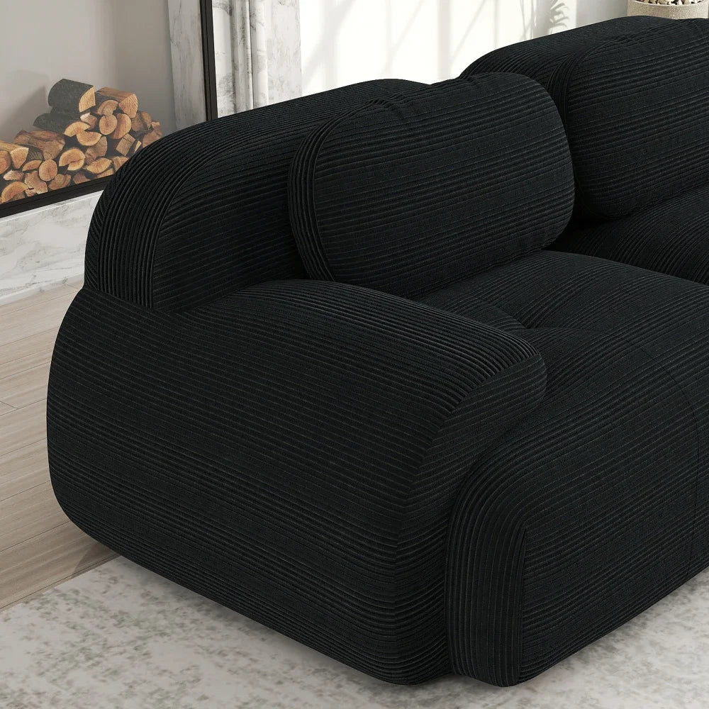 82'' Loveseat-Sofa mit gebogenen Armlehnen und rutschfester Unterseite, hochelastischer Polsterung, geeignet für Wohnzimmer, Schlafzimmer
