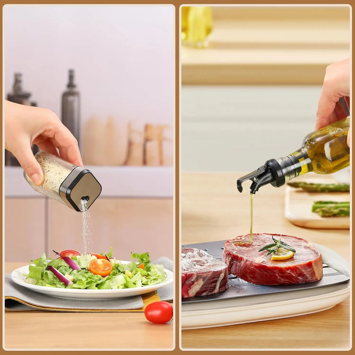 Öl- und Essigspender aus Glas mit Ständer – auslaufsicheres Set für die Küche