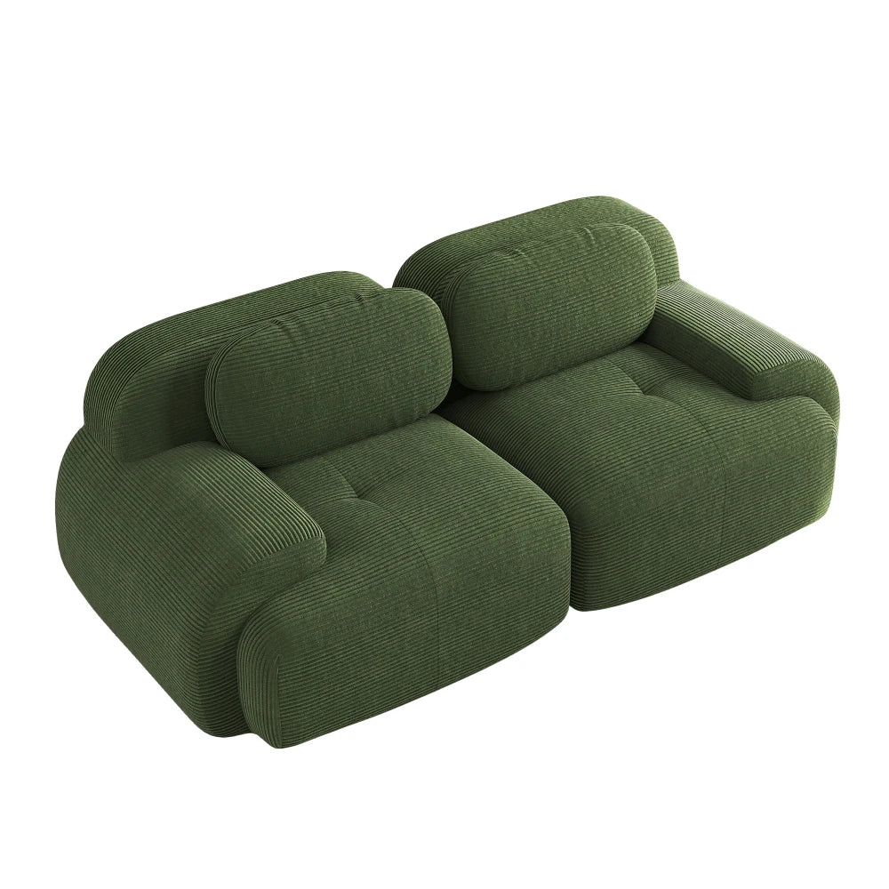 82'' Loveseat-Sofa mit gebogenen Armlehnen und rutschfester Unterseite, hochelastischer Polsterung, geeignet für Wohnzimmer, Schlafzimmer