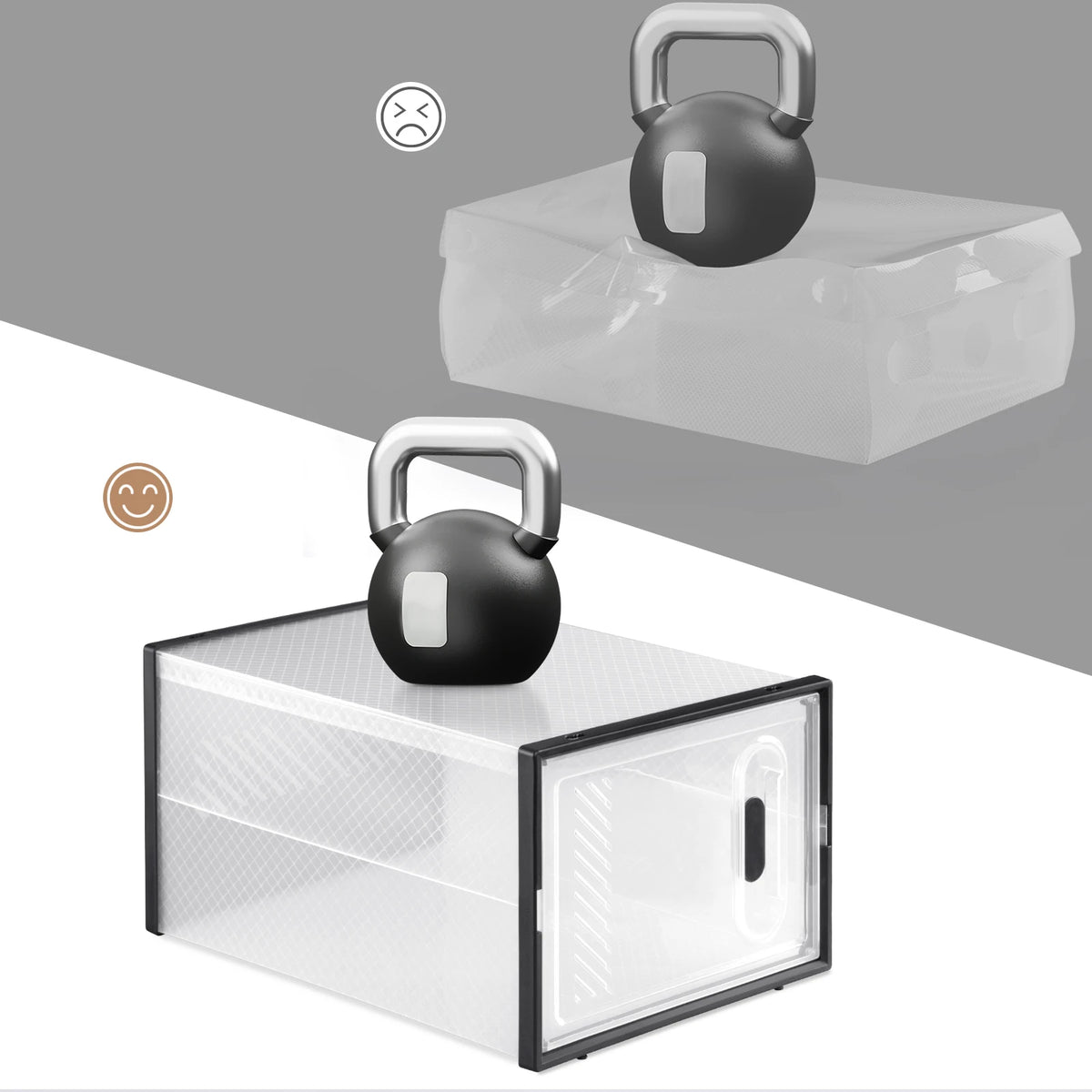 Transparente stapelbare Schuhboxen mit magnetischer Tür, 8/12/18 Stück