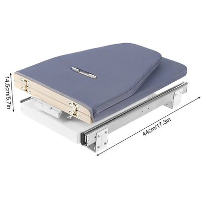 Klappbares Schrank-Bügelbrett mit 180°-Drehfunktion, 80 × 29,5 cm, Grau