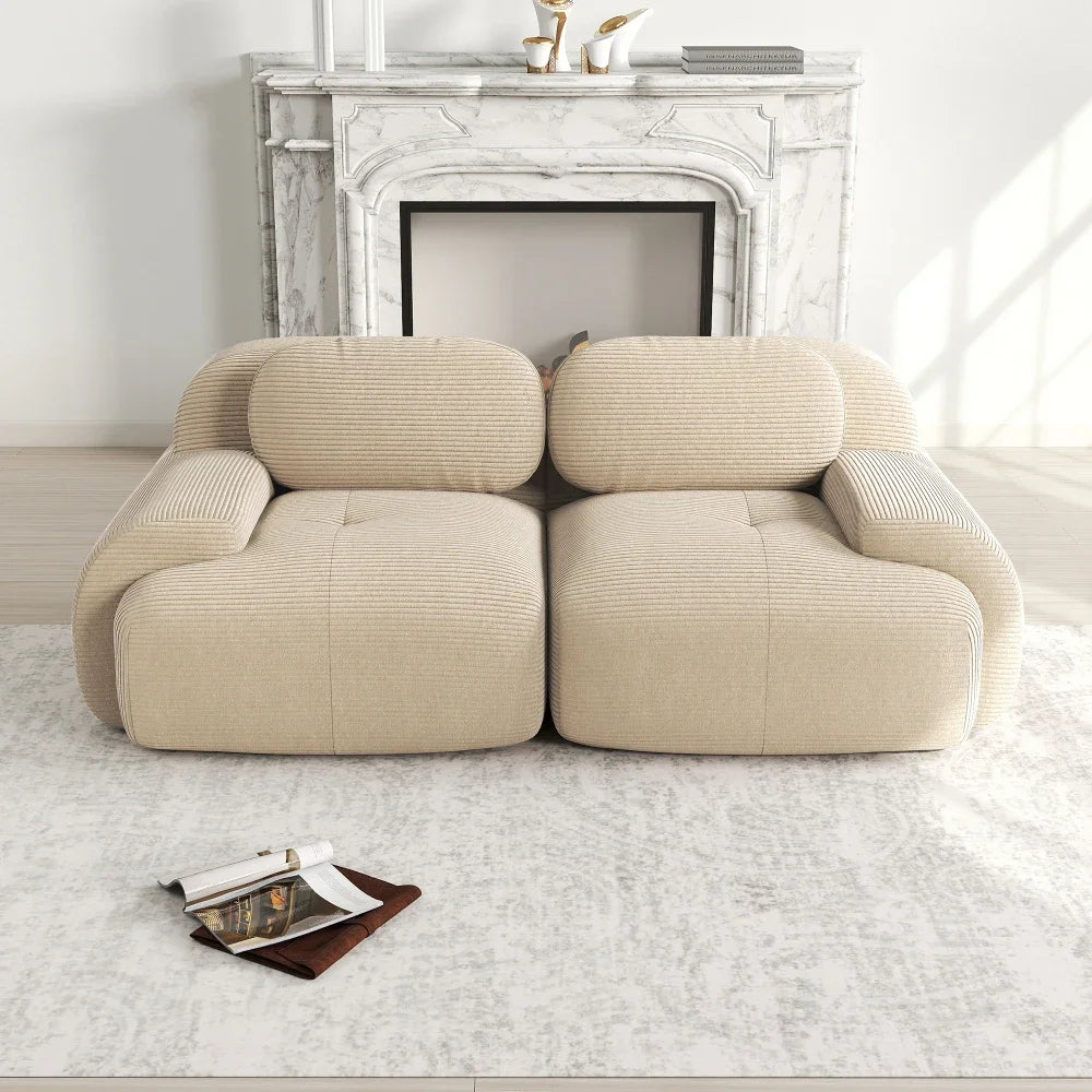 82'' Loveseat-Sofa mit gebogenen Armlehnen und rutschfester Unterseite, hochelastischer Polsterung, geeignet für Wohnzimmer, Schlafzimmer