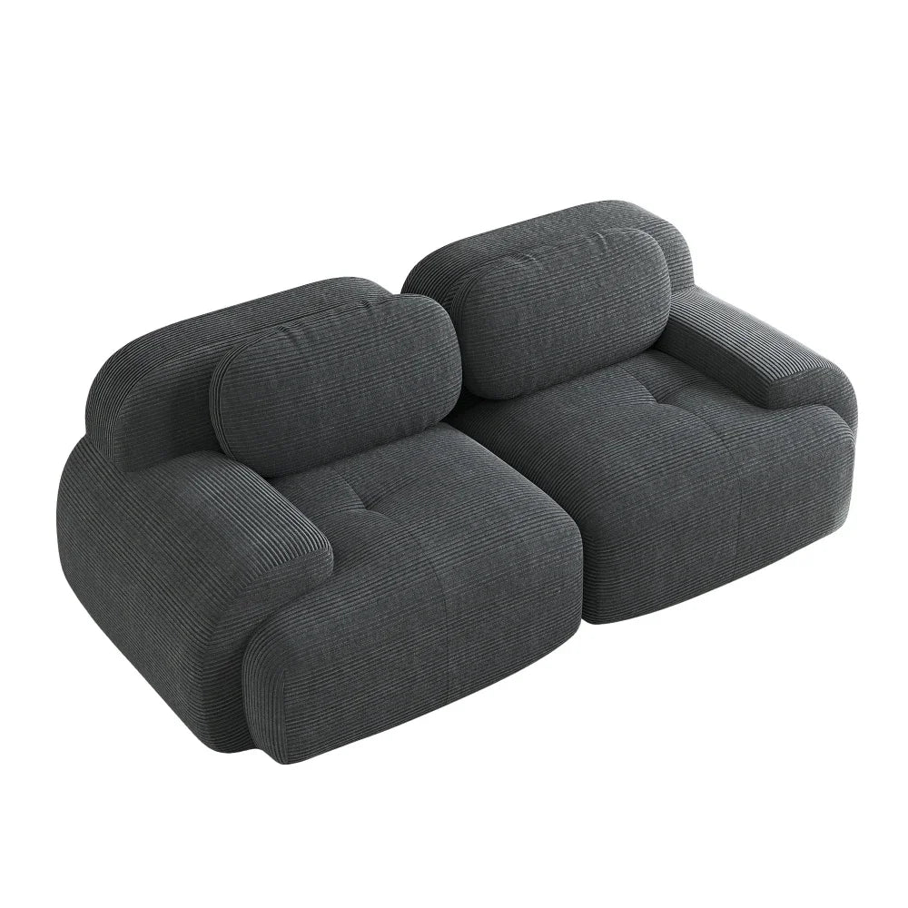 82'' Loveseat-Sofa mit gebogenen Armlehnen und rutschfester Unterseite, hochelastischer Polsterung, geeignet für Wohnzimmer, Schlafzimmer