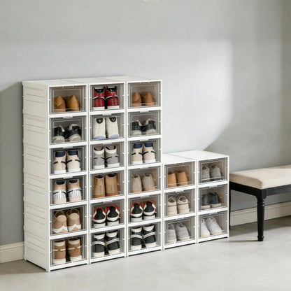 Faltbares Schuhregal mit transparenter Tür – 3 oder 6 Fächer